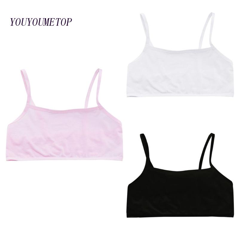 Youyo Áo lót vải cotton Màu Trơn Cho Nữ Sinh Tuổi Teen