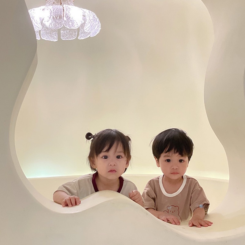 Set Đồ Mùa Hè 2 Món Gồm Quần Short + Áo Cotton Tay Ngắn Hoạ Tiết Hoạt Hình Phong Cách Hàn Quốc Cho Bé