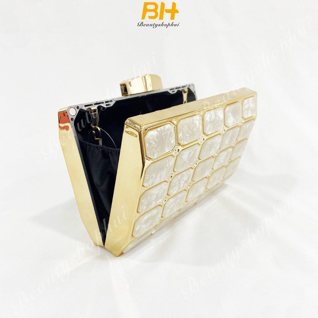 Túi Xách Đeo Vai Kiểu Vuông Nhỏ Họa Tiết Vân Đá Acrylic Thời Trang Mới Cho Nữ