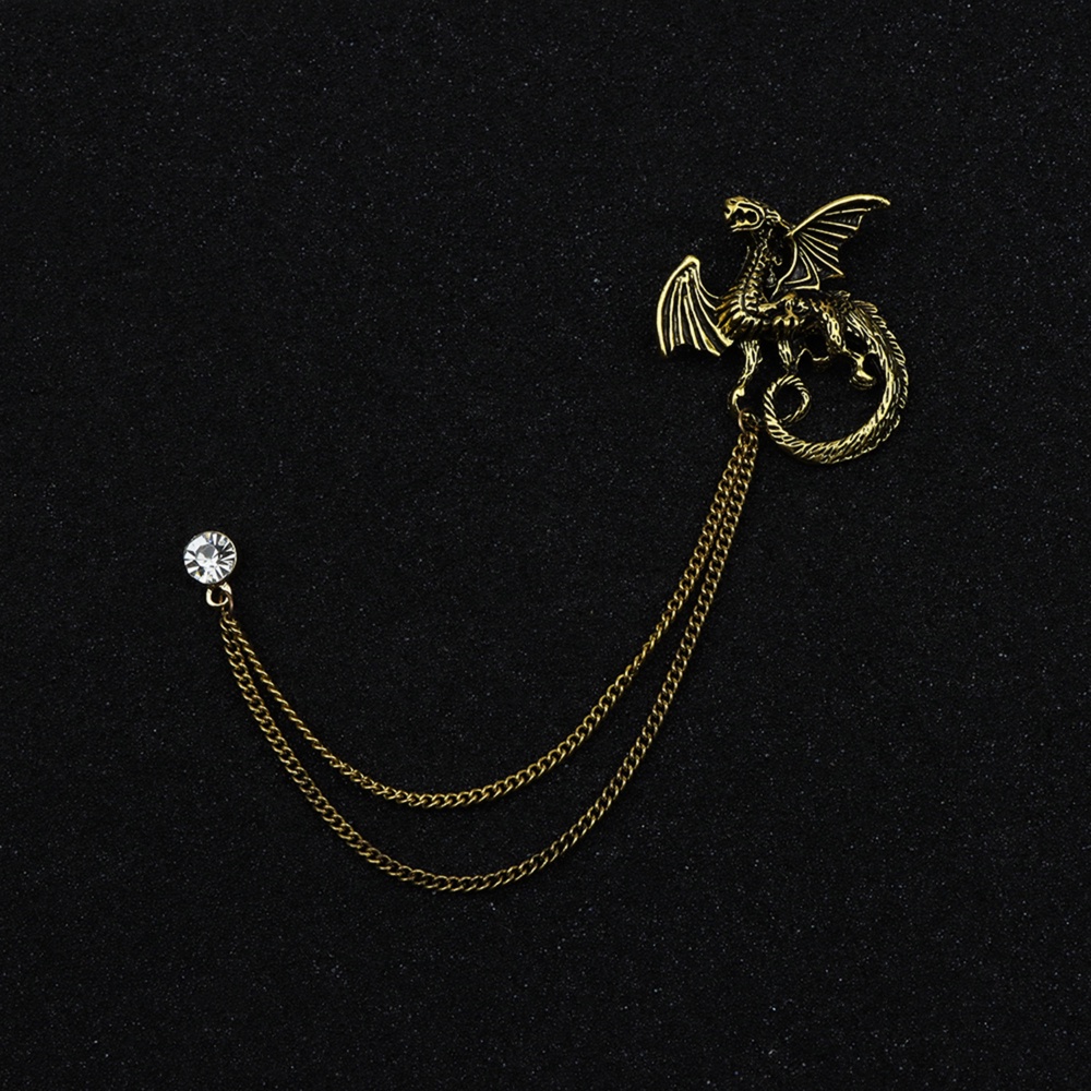 Trâm Cài Áo Hình Thánh Giá Phối Dây Xích Tua Rua Phong Cách Retro Cho Nam