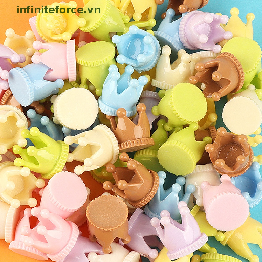 Set 10 Mặt Vòng cổ Resin Hình Vương Miện