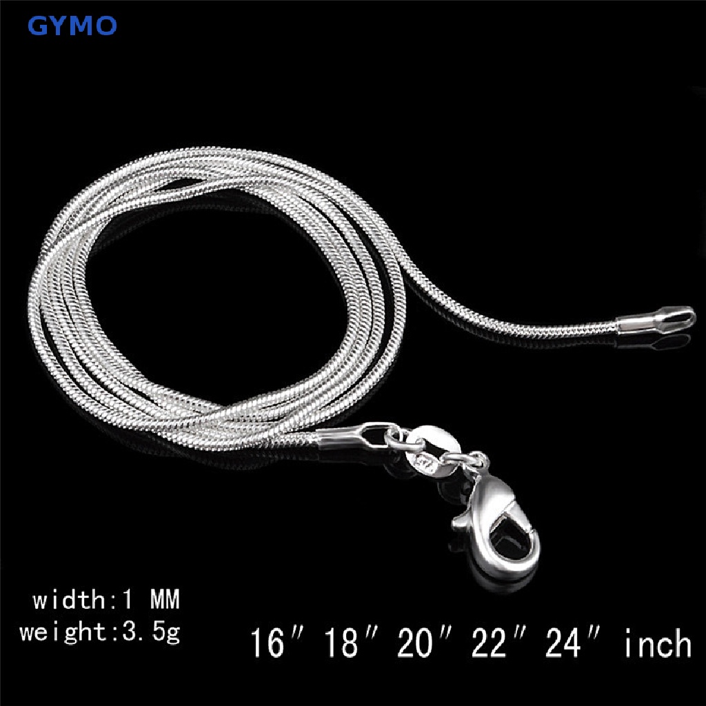 Vòng cổ Mạ Bạc 925 1mm 16 &quot;18&quot; 20 &quot;22&quot; 24 &quot;HDY Thời Trang