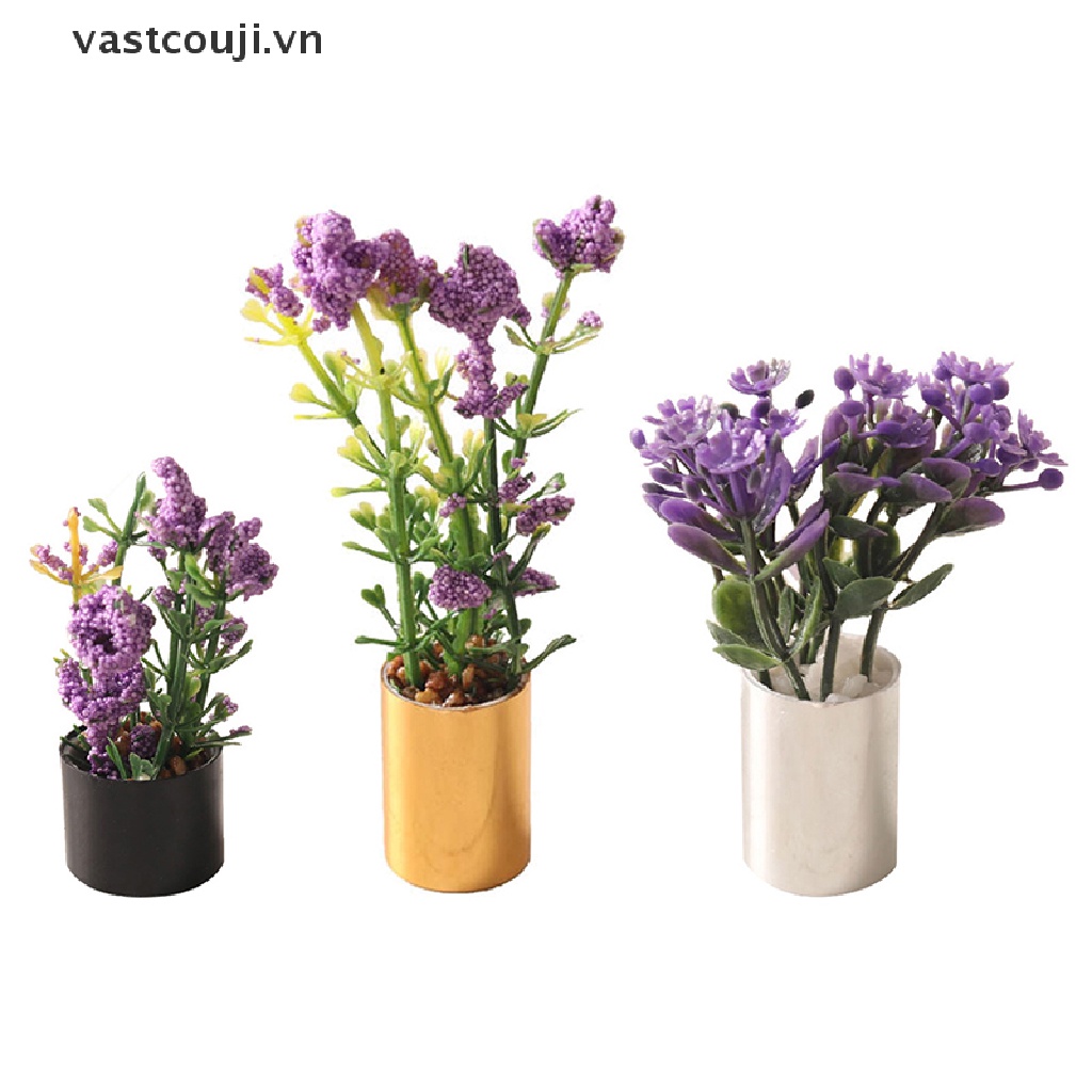 Chậu Hoa Tím Tỷ Lệ 1: 12 Dùng Trang Trí Nhà Búp Bê