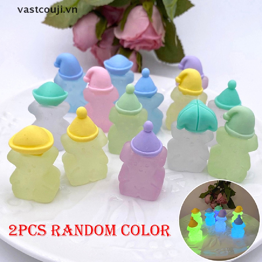 Set 2 Đồ trang trí Gấu Phát Sáng Dùng Trang Trí Tiểu Cảnh