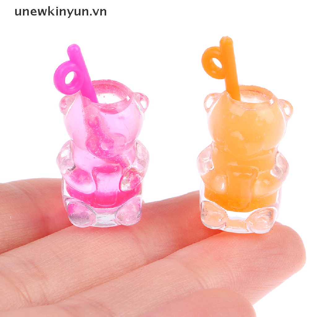 Bộ 5 Bông Tai Diy Hình Ly Trà Sữa Đính Ngọc Trai