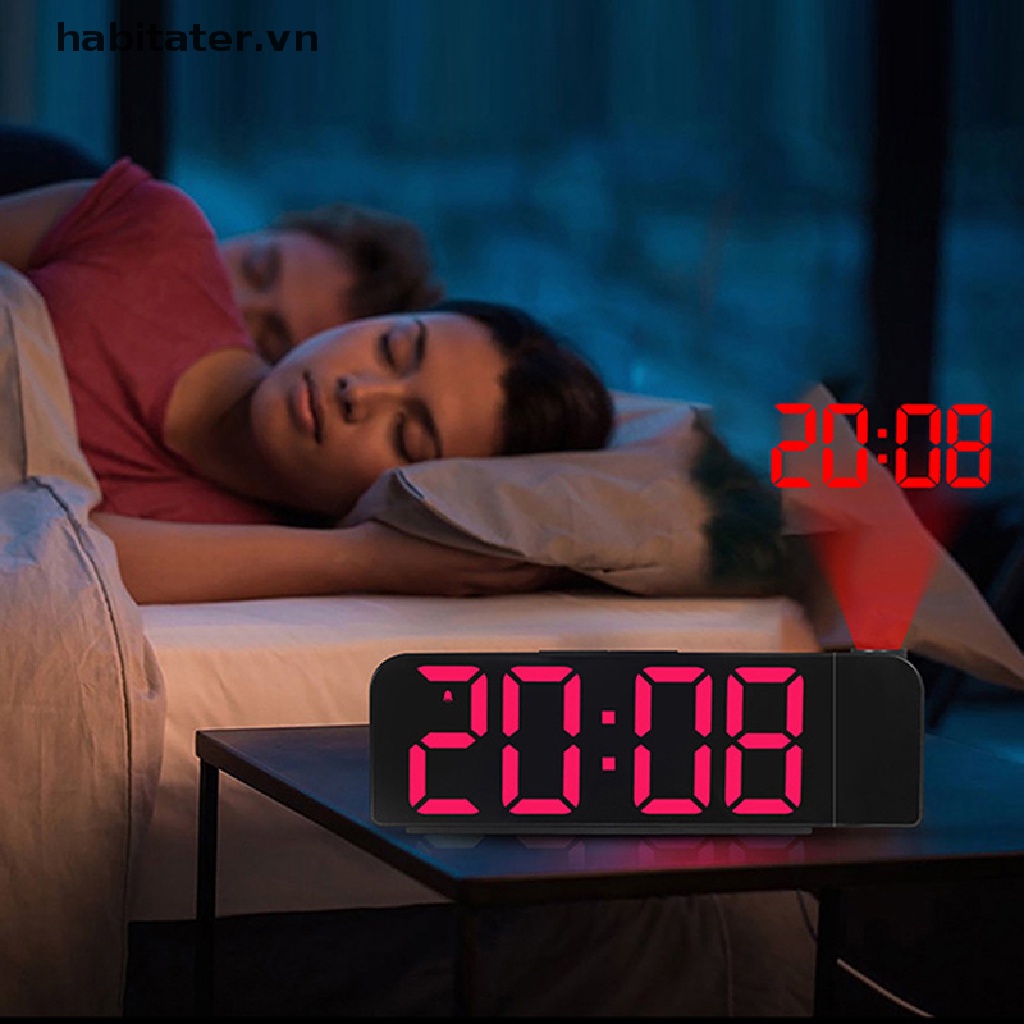 Tater 180° Đồng Hồ Báo Thức Kỹ Thuật Số 12 / 24H Có Đèn LED Sạc Cổng USB Tiện Dụng