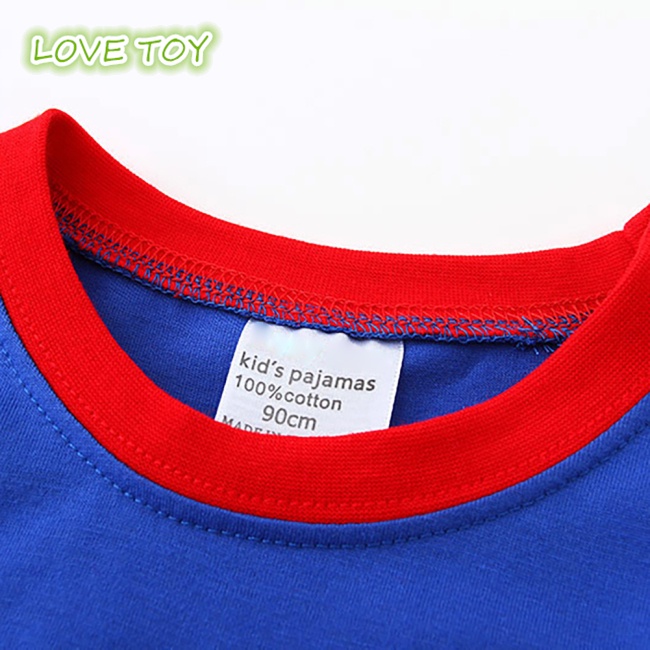 Set Đồ Mặc Nhà 2 Món Bằng Cotton In Họa Tiết Xe Cứu Hỏa Cho Bé Trai
