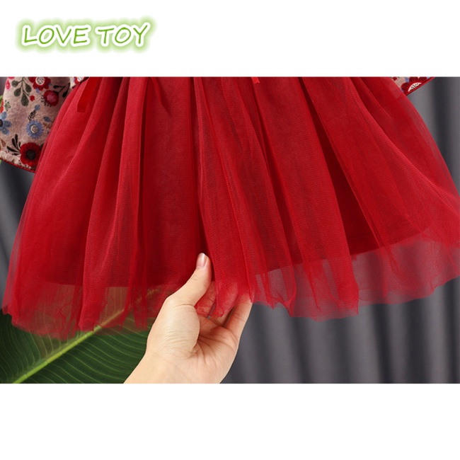 Đầm Sườn Xám Phối Lông Cừu Đính Nơ Phong Cách Retro Cho Bé Gái 1-5 Tuổi