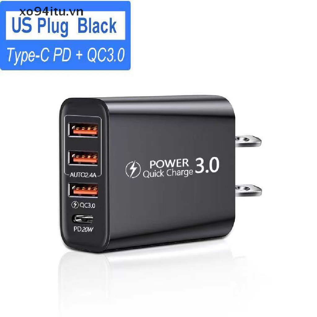 1 Bộ Sạc 3 Cổng Usb + Type-C Chất Lượng Cao