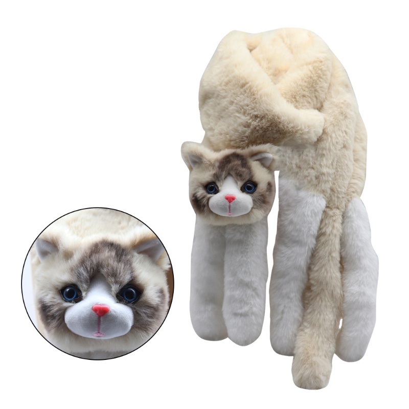 Khăn Choàng Cổ Vải Lông Mềm Mại Hình Động Vật Thời Trang Thu Đông Cho Nữ