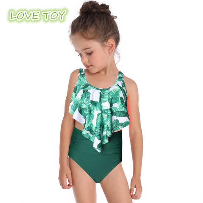 Bộ Đồ Bơi Bikini Không Tay In Họa Tiết Dễ Thương Cho Bé Gái 2-12 Tuổi