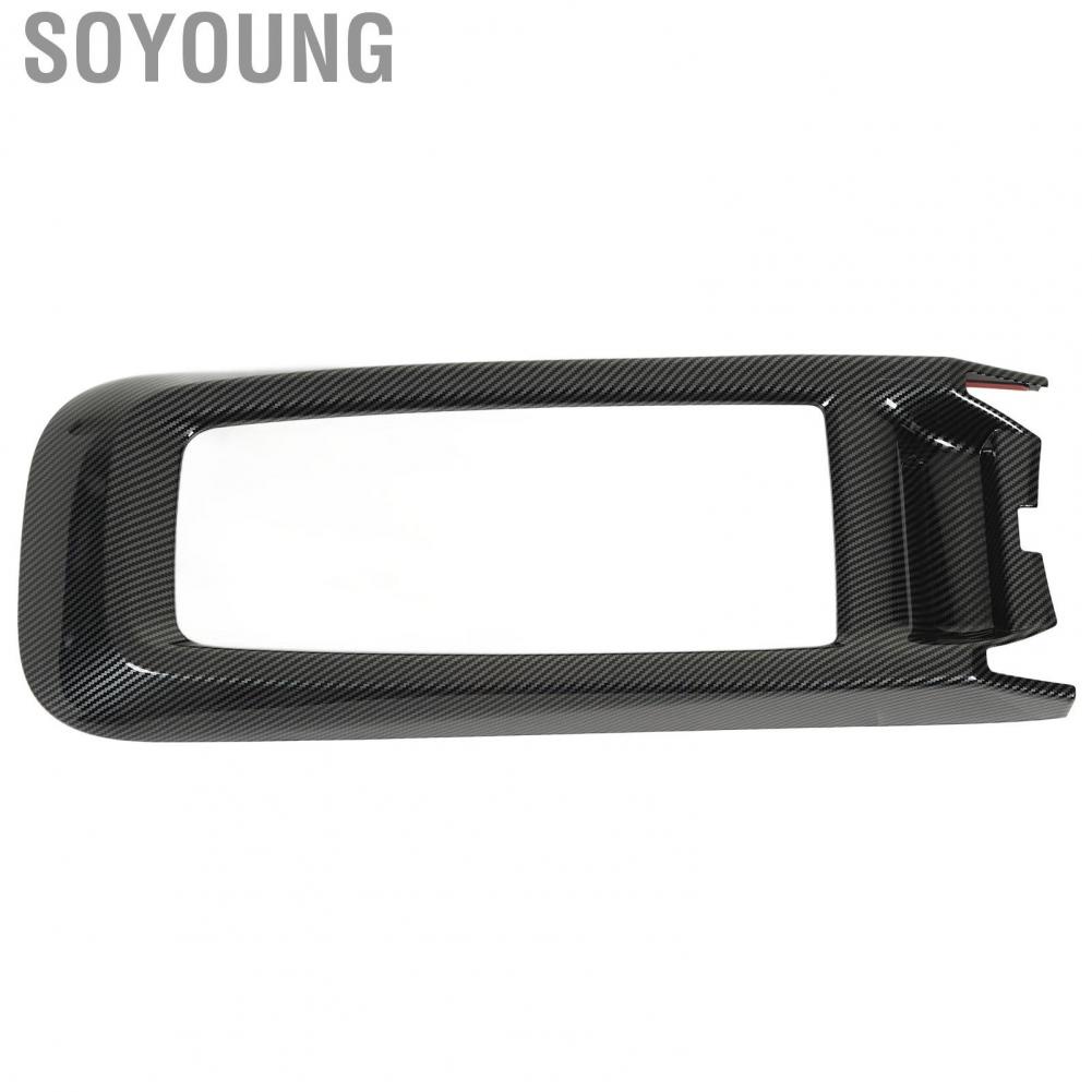 Soyoung Console Cup Holder Cover Trim  Carbon Fiber Style Durable Scratch Resistant Frame for ID4X