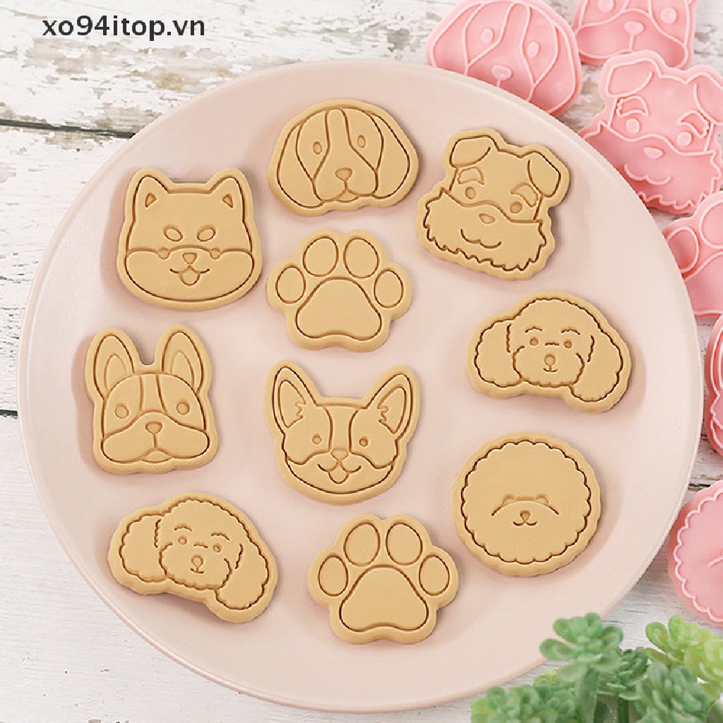 Set 8 Khuôn Nhấn Làm Bánh Quy Tiện Dụng