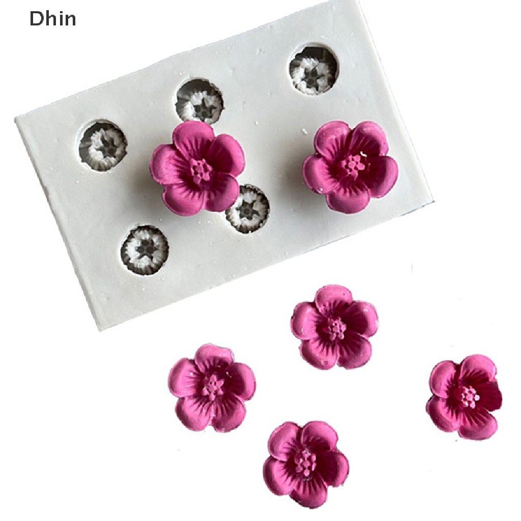 Khuôn Silicone Sáu Lỗ Hình Bông Hoa Nhỏ Làm Bánh Sinh Nhật / Socola