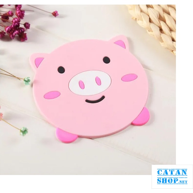 Lót ly silicon, miếng lót cốc, đế lót ly nhựa dẻo chống thấm nước chống trượt hoạt hình dễ thương GD718-LLsilicone