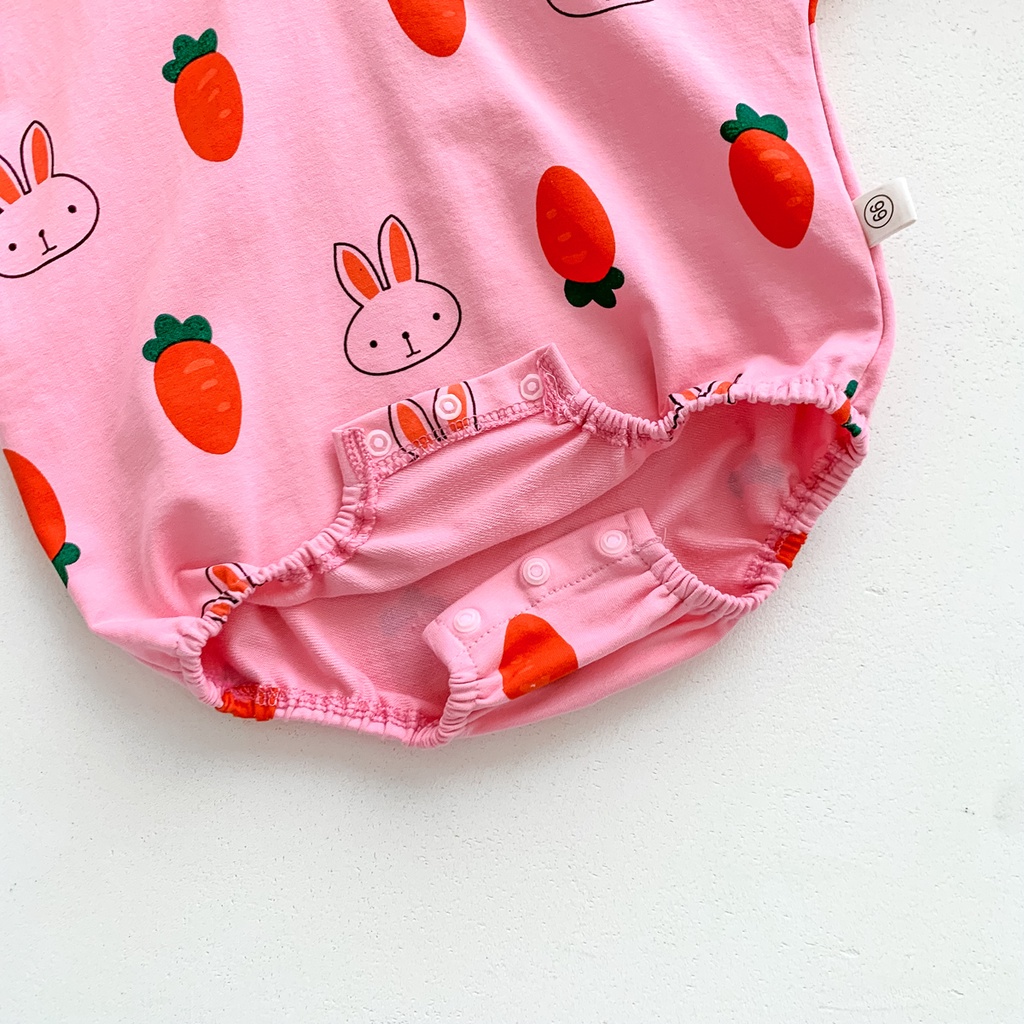 Bộ Áo Liền Quần Tay Dài In Hình Thỏ Cà Rốt Hoạt Hình Thời Trang Xuân Thu Cho Bé Trai Và Gái