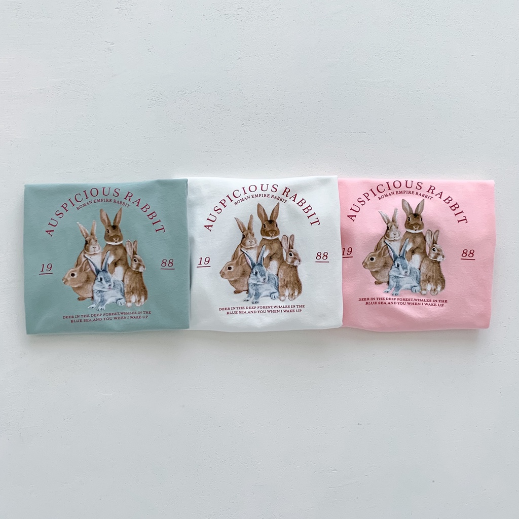 Bộ Áo Liền Quần Tay Ngắn In Hình Thỏ Dễ Thương Thời Trang Mùa Hè Cho Bé Sơ Sinh