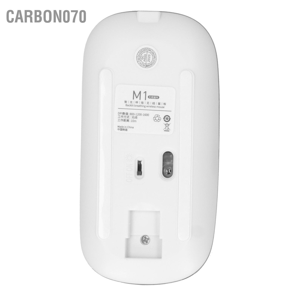 Carbon070 Chuột không dây 2.4Ghz Đèn sạc công thái học 1600DPI Không gây tiếng ồn với Cảm biến quang thông minh