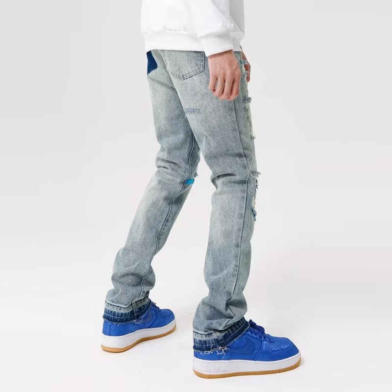 Quần Jean Ống Thẳng Rách Gối Dễ Phối Đồ