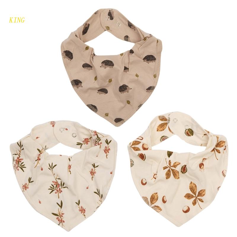 Yếm Ăn Vải Cotton Trung Tính In Họa Tiết Dễ Thương Cho Bé Từ 0-36 Tháng Tuổi