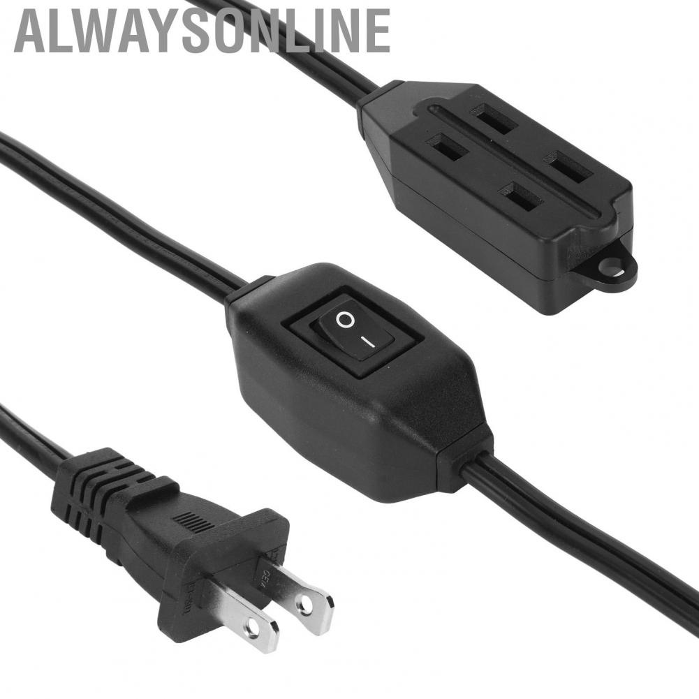 Alwaysonline Nema 1 15P To 15R Power Cord  Splitter Cable 2 Pin Male Female Flat Head Outlet Plug for Working Home