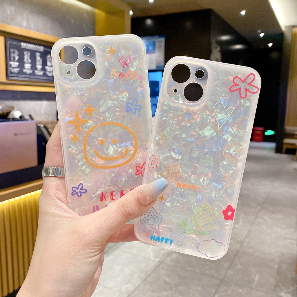 Ốp Điện Thoại TPU Trong Mờ In Hình Mặt Cười Cho IPhone 14 13 12 11 Pro MAX 14 Plus X XR XS MAX 7 8 Plus SE 2020