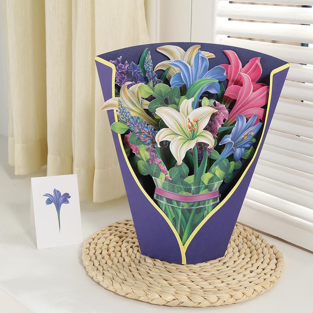 Thiệp Chúc Mừng Bó Hoa Lily 3D L8I3