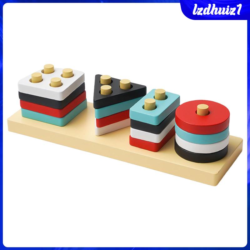 Đồ Chơi Xếp Chồng Lên Nhau Bằng Gỗ Giáo Dục Cho Bé