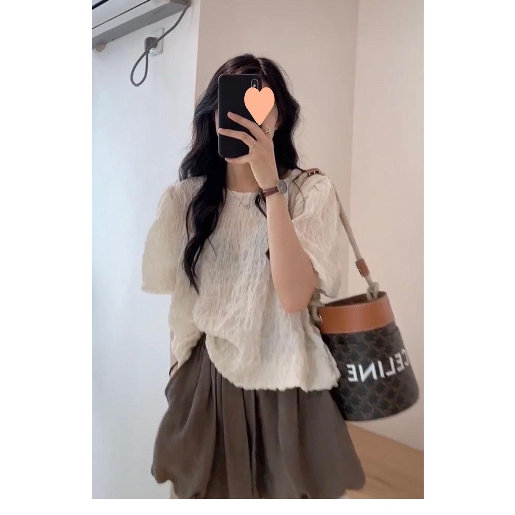 Set Áo Sơ Mi Voan Dáng Rộng Phối Bèo Và Chân Váy Phong Cách Pháp Thời Trang Mùa Hè Xinh Xắn Cho Nữ