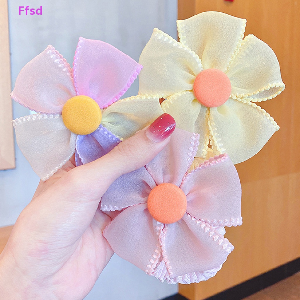 Băng Đô Cài Tóc Co Giãn Đính Hoa Hoạt Hình Ngọt Ngào Cho Bé Gái