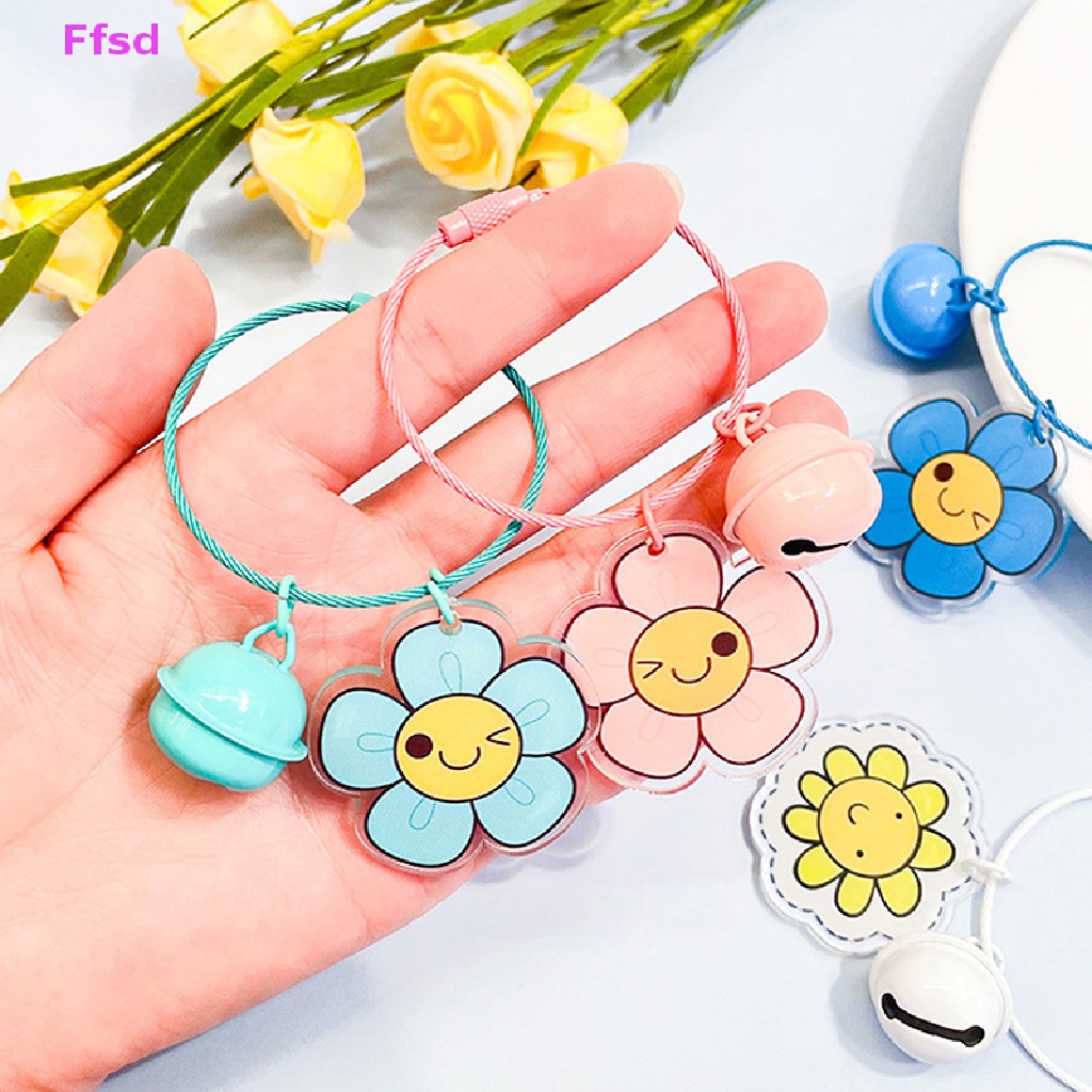 {Ffsd} Móc Chìa Khóa Bằng Acrylic Hình Hoa / Chuông Hoạt Hình Dễ Thương Cho Nữ * Bán Chạy