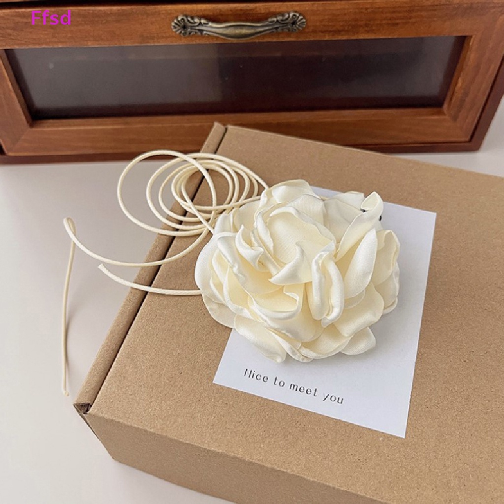 {Ffsd} Vòng Cổ Choker Dây Ruy Băng Dài Bằng Vải Hoa Đơn Giản Làm Quà Tặng Tiệc Tùng Cho Bạn Gái * Bán Chạy