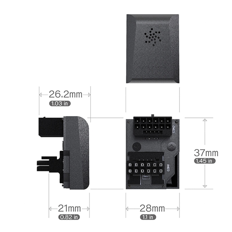 Đầu Nối Chuyển Đổi Nguồn Điện ATX GPU 16 Pin Female Sang Male Góc 180 Độ