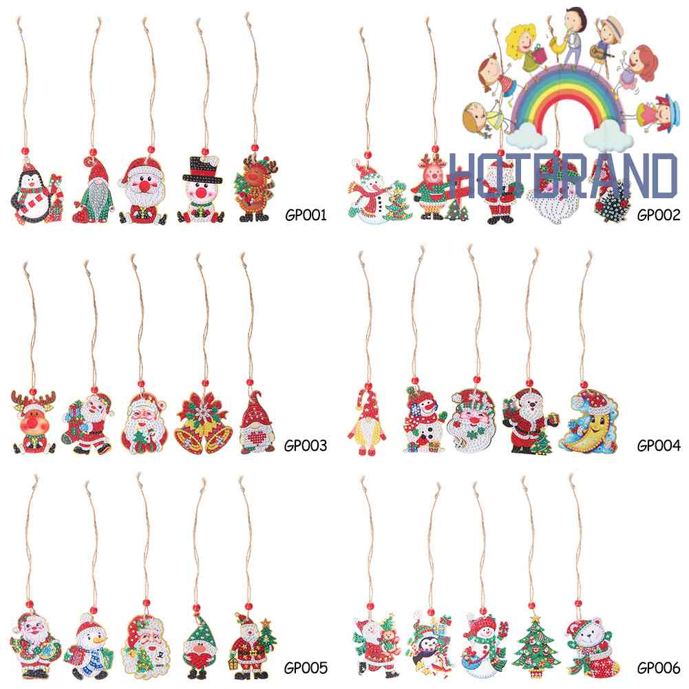 Bộ Tranh Đính Đá 5D Tự Làm Hình Cây Thông Giáng Sinh Hai Mặt Treo Trang Trí