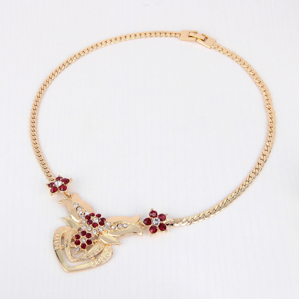 Bộ Trang Sức Đính Đá Hình Hoa Sang Trọng Thời Trang