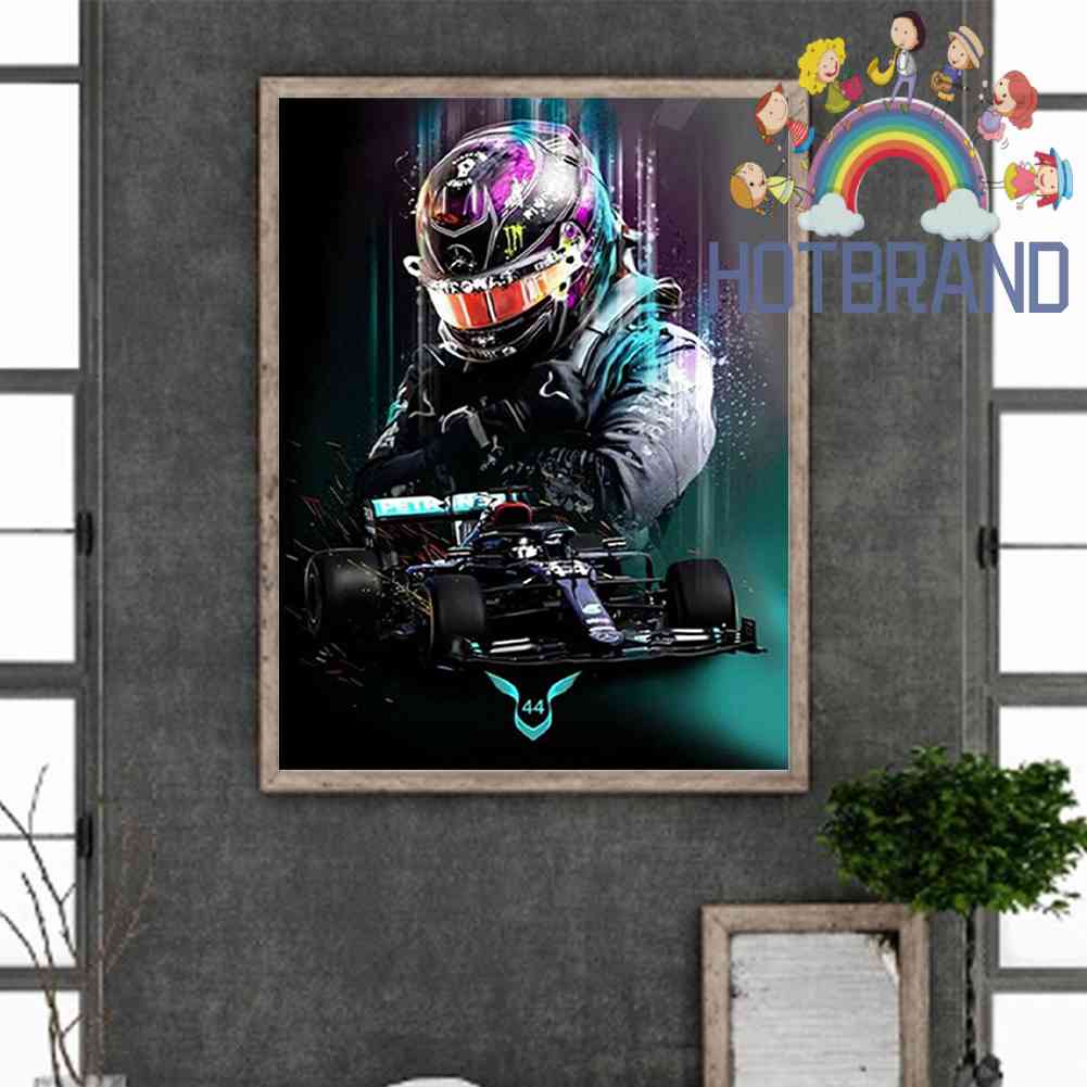 Tranh Đính Đá Kim Cương Toàn Bộ 5D DIY Hình Vẽ Xe Đua Trang Trí Nhà Cửa