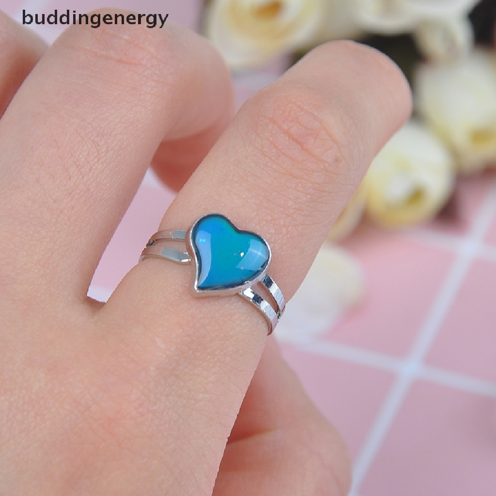 {BUDDI} Nhẫn Đổi Màu Theo Tâm Trạng Hình Trái Tim Có Thể Điều Chỉnh Nhiệt Độ {buddingenergy}