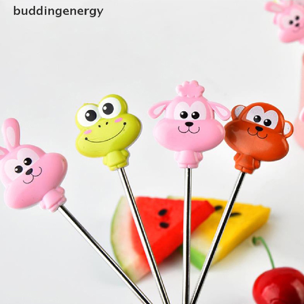 Set 8 Nĩa Ăn Trái Cây Bằng Thép Không Gỉ Hình Động Vật Hoạt Hình Dễ Thương
