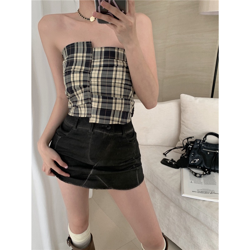 Áo Quây Ngực Họa Tiết Kẻ Sọc Thiết Kế Độc Đáo Thời Trang Cho Nữ