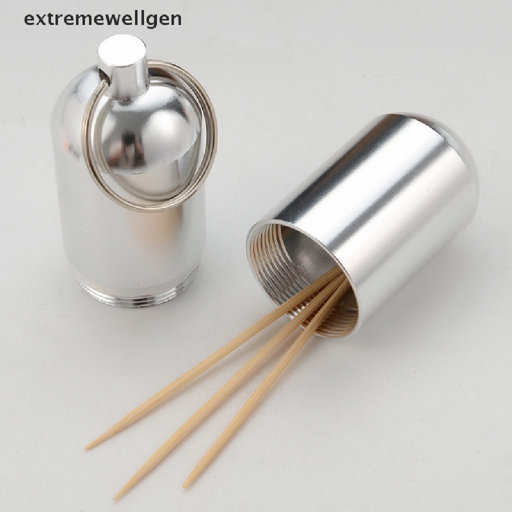 Hộp Đựng Tăm Xỉa Răng Bằng Nhôm Chống Thấm Nước Tiện Dụng Mang Theo Du Lịch Cắm Trại