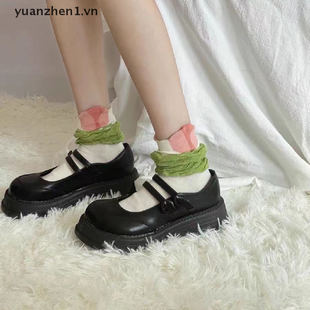 Vớ Cotton Thoáng Khí Họa Tiết Hoa Phong Cách Harajuku Nhật Bản Dễ Thương Cho Nữ