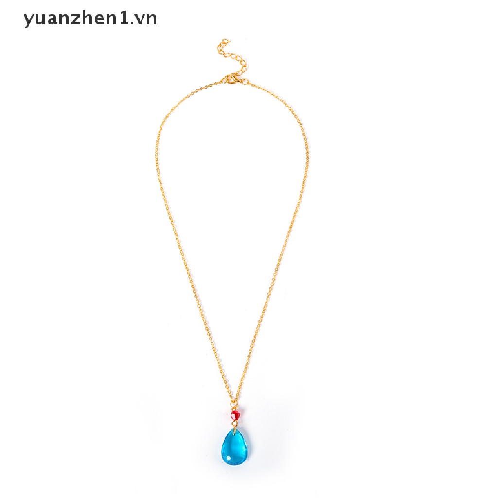 Vòng cổ Mặt Đá Hình Giọt Nước Màu Xanh Dương Thời Trang Cho Nữ