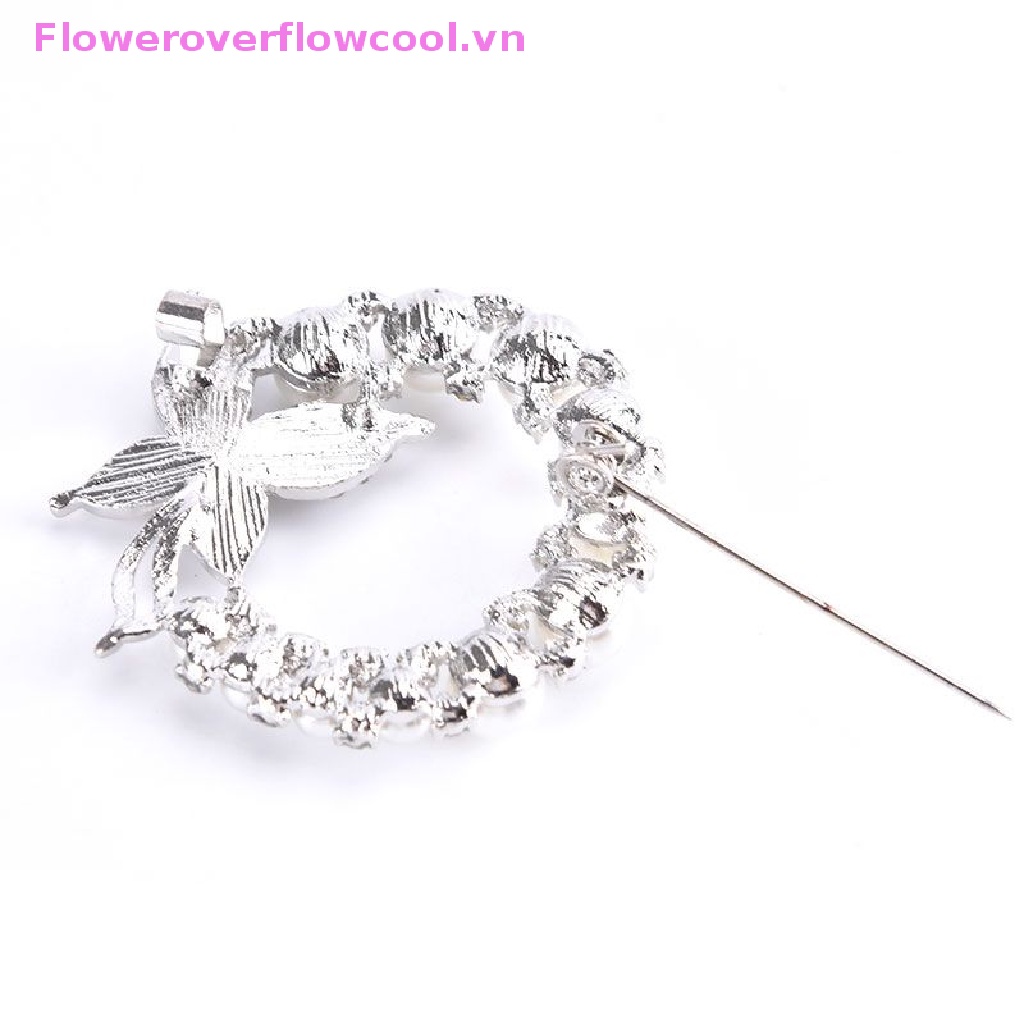 Trâm Cài Áo Hình Tròn Đính Ngọc Trai Và Đá Hình Bướm Phong Cách Baroque Thanh Lịch
