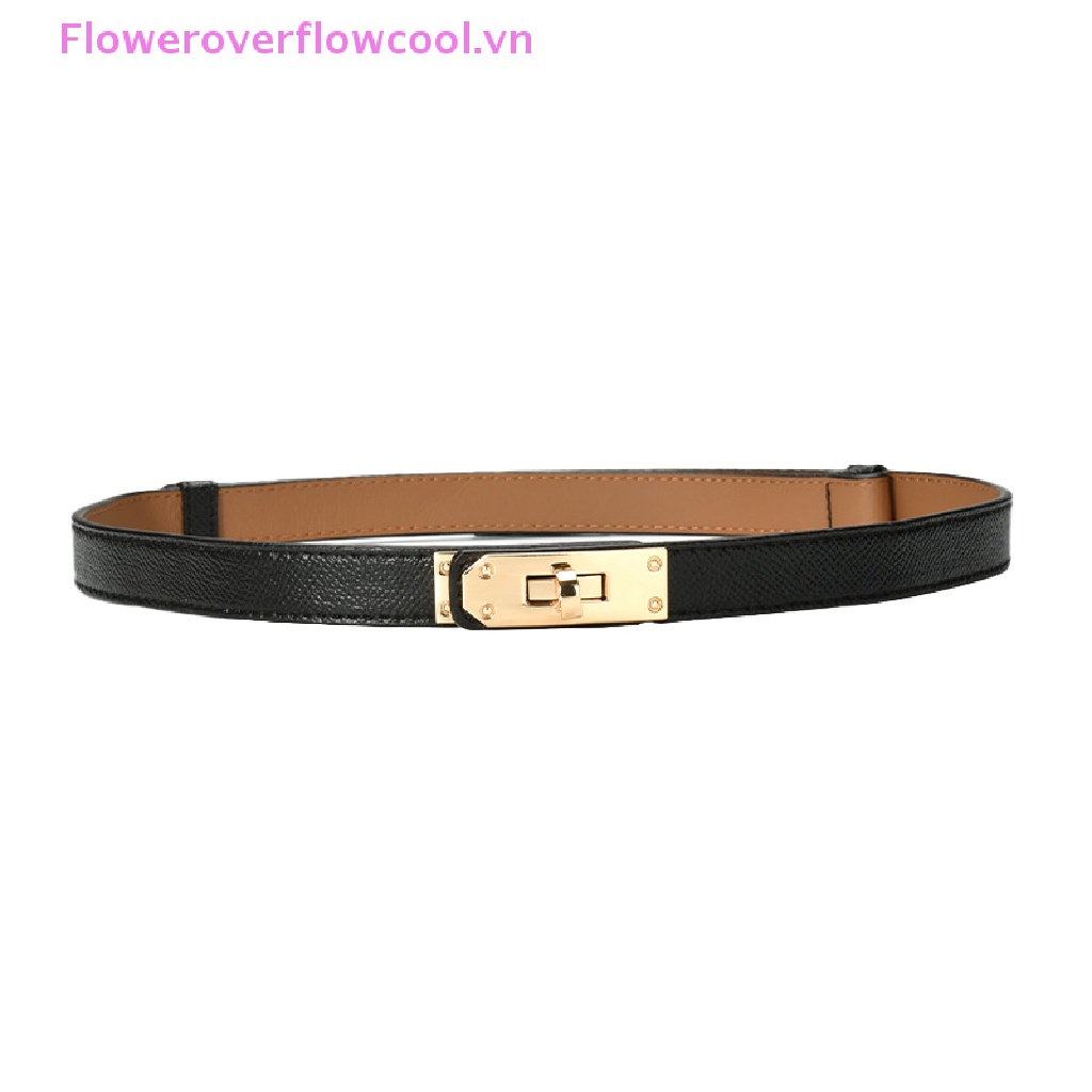Thắt Lưng Da Bản Nhỏ Khóa Kim Loại Thời Trang Cho Nữ