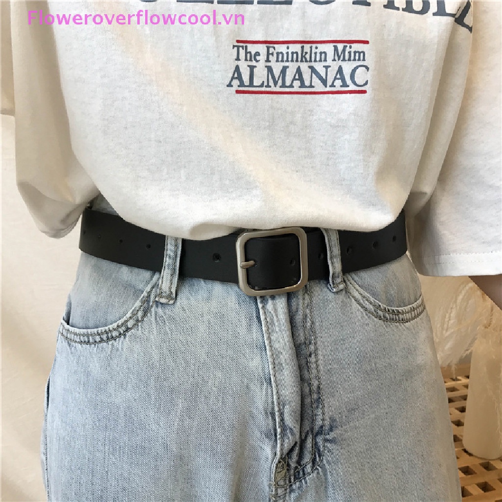 Thắt Lưng Da PU Khóa Vuông Phong Cách Vintage Thời Trang Cho Nữ