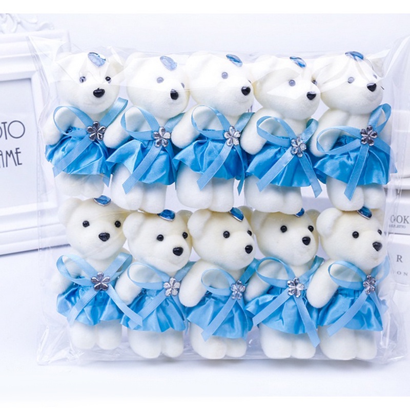 Bộ 10 Búp Bê Gấu Ăn Kem Dùng Trang Trí Tiệc Cưới / Valentine