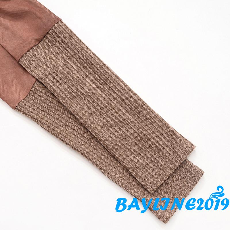 Áo Croptop Dệt Kim Tay Dài Cổ Tròn In Màu Nhuộm Thời Trang Cho Nữ