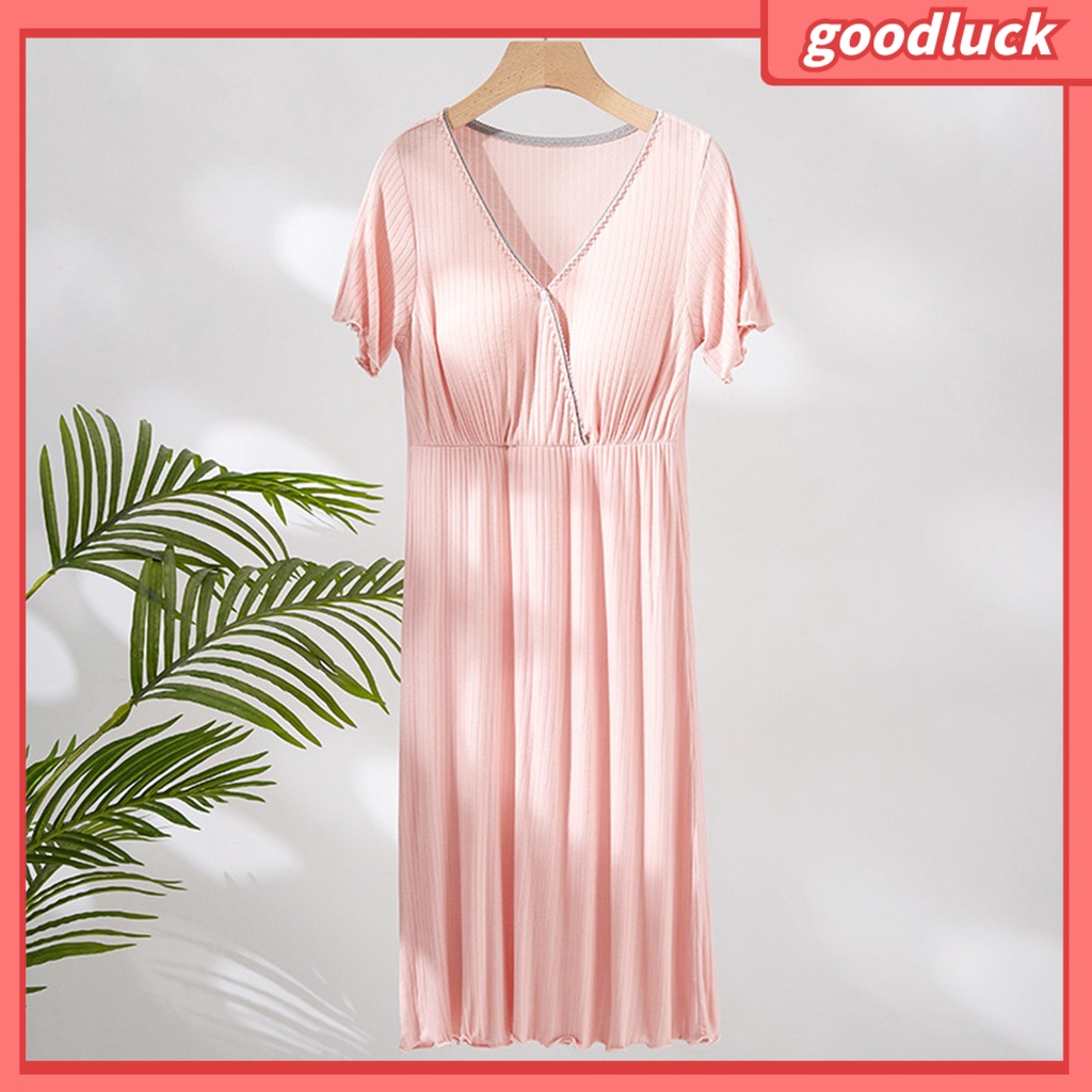 Đầm Bầu Tay Ngắn Mềm Mại Thoải Mái Thời Trang Mùa Hè