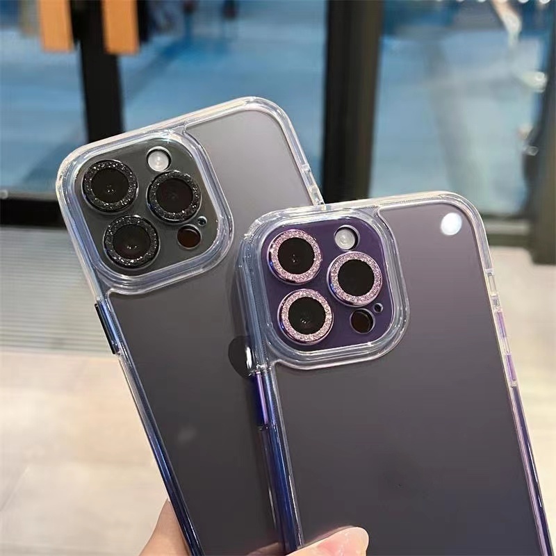 Ốp Điện Thoại iPhone 11 12 13 14 Pro max 14 plus bảo vệ camera case ốp lưng iphone 14 13 12 11 promax plus PC Acrylic Cứng Trong Suốt Chống Sốc Lấp Lánh Sang Trọng Cho iP 11 12 13 Pro 14 Pro max