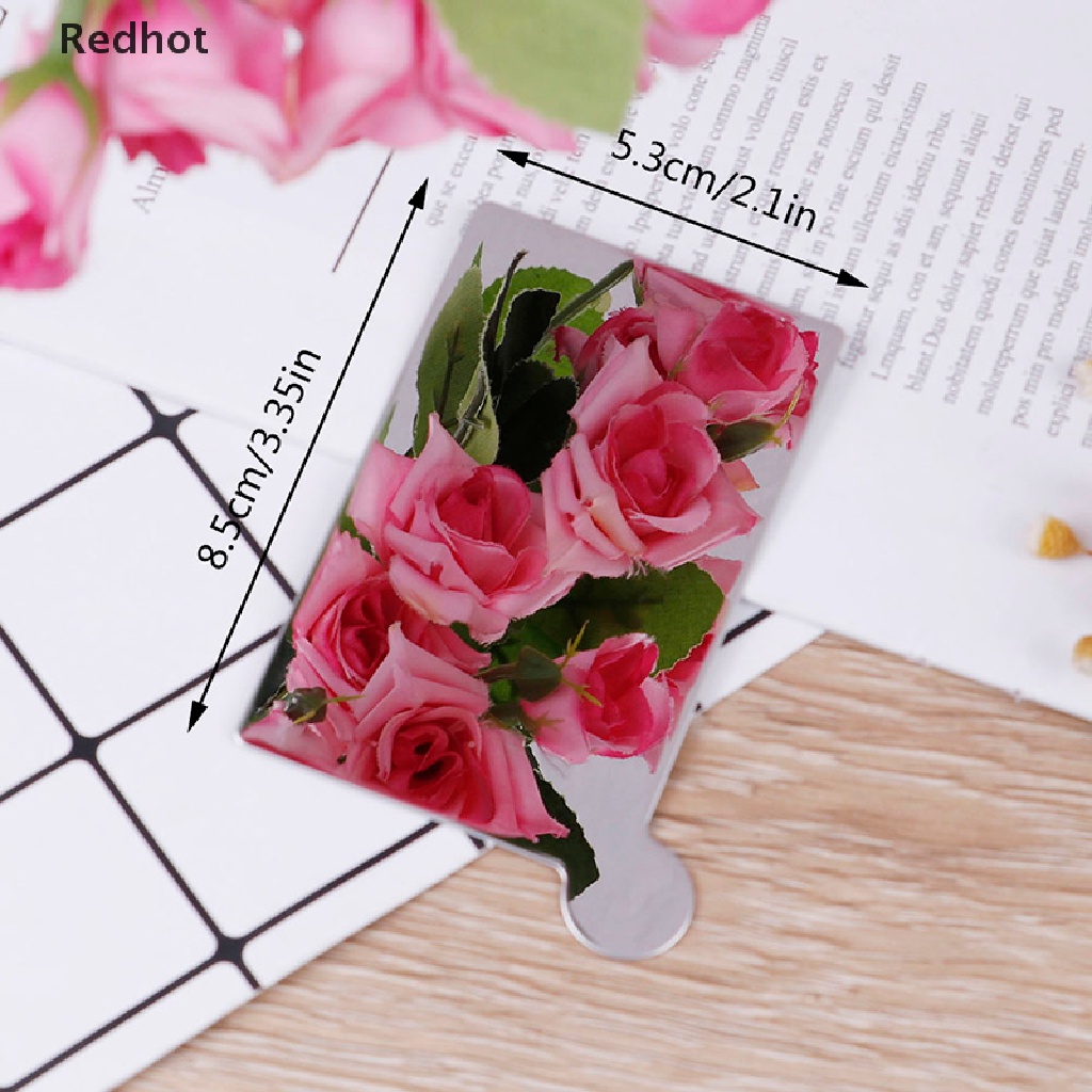 &lt; Redhot &gt; Gương Trang Điểm Dạng Thẻ Chất Liệu Thép Không Gỉ Không Vỡ Có Thể Mang Theo Du Lịch